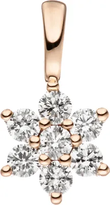 Produktbild von JOBO Anhänger 585 Gold Rotgold 7 Diamanten Brillanten Goldanhänger Brillantanhänger