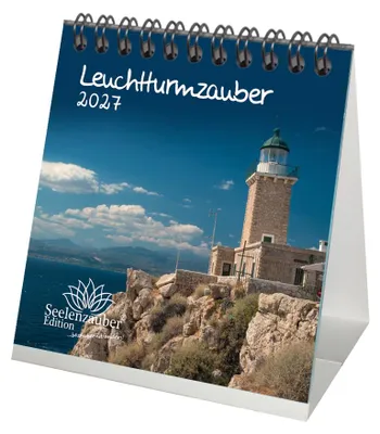 Produktbild von Leuchtturmzauber Tischkalender 10x10cm Querformat für 2027 Küste Meer Leuchtturm Leuchttürme - Seelenzauber