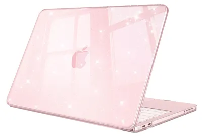 Produktbild von Fintie Hülle Kompatibel mit MacBook Neo 13 Zoll A3404 mit A18 Pro Chip 2026, Ultradünne Hartschale Schutzhülle Snap Cover,Rosa (Glitzer)