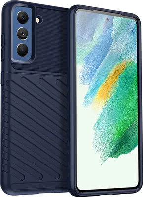 Produktbild von Conie Schutzhülle für Samsung Galaxy S21 FE Tasche Silikon Case Muster Cover Bumper TPU Hülle in Blau