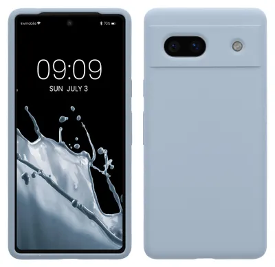 Produktbild von kwmobile Handyhülle für Google Pixel 7a Hülle, für Pixel 7a Case - Hülle Silikon - kabelloses Laden - Hellblau matt