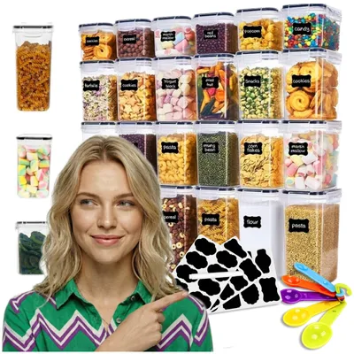 Immagine prodotto di Set di 24 contenitori ermetici per alimenti, privi di BPA, ideali per la cucina