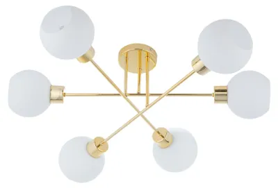 Produktbild von KAR-LIGHTING Deckenleuchte 6-flammig Gold, Metall für Esszimmer Wohnzimmer Küche – E27-Fassungen, Aufbaulampe