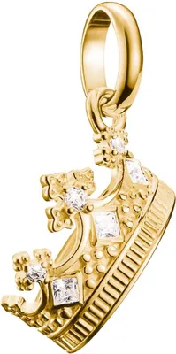 Obrázek produktu pro Přívěsek, korunka s bílými drahokamy, ze stříbra, pozlacený - Thomas Sabo Model: CC1247-414-14