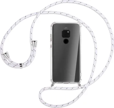 Produktbild von Handykette Backcover-Schutzhülle mit Band (Metall silberfarben) für Huawei Mate 20 - dunkelgrün