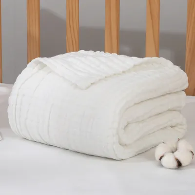 Produktbild von Linuode 6 Schichten Musselin Wickel Babydecken Neugeborene Musselin Wickel Baby Bettwäsche Benutzerdefinierte Decke