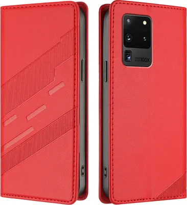 Obrázek produktu pro Pouzdro pro Samsung Galaxy S20 Ultra,Polyuretankožené peněženkové pouzdro s přihrádkou na karty a funkcí stojánku Rot