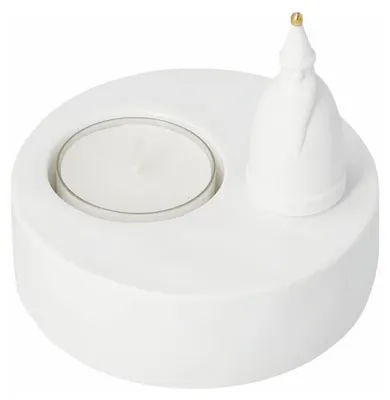 Produktbild von räder Design Teelichthalter Weihnachtsmann aus Porzellan mit goldenem Mützenbommel