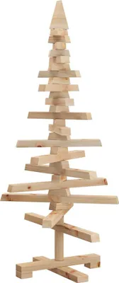Image de vidaXL Arbre de Noël en bois à décorer 90 cm Pin massif