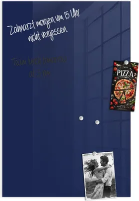 Produktbild von Magnettafel 60x90cm Pinnwand Whiteboard beschreibbar - Marineblauer Hintergrund II