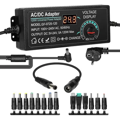 Imagen del producto de Adaptador de corriente universal de 5A y 120W con 14 conectores diferentes