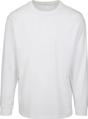 Produktbild von Build Your Brand BY091 | Herren Longsleeve Tee with cuffrib - Farbe: White - Größe: M