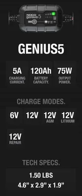 Produktbild von NOCO Genius5 Smart Batterieladegerät 6/12V 5A