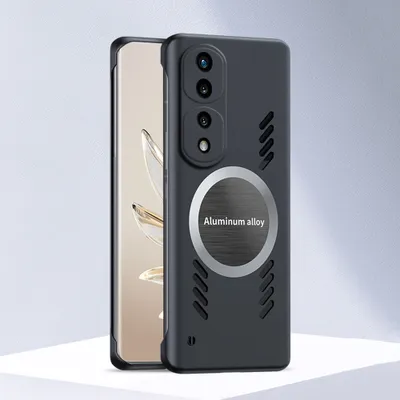 Produktbild von Honor 70 Pro Hülle, Frameless PC Matt Kühlabdeckung Loch Wärmeableitung Schutzhülle für Honor 70 Pro Schwarz