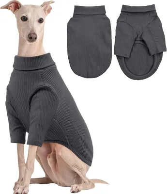 Image de Pull pour Chien Vêtement Tricoté Tissu Chaud Confortable Doux Gris 2XL