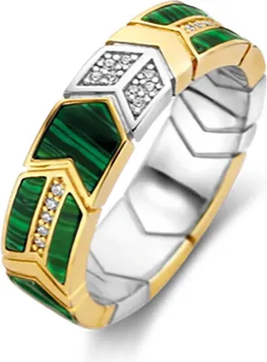 Produktbild von 12202MA/56 Ring malachitgrün bicolor vergoldet 12202MA Ti Sento Milano