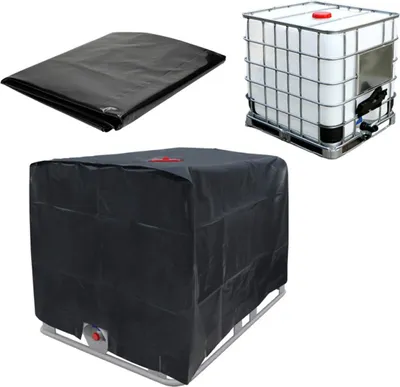 Produktbild von IBC-Wassertankabdeckung – Schwarz – Obere Abdeckung und Ventil sind nicht blockiert – für 1000-l-Tank – IBC-Tankabdeckung – Anti-Stoff – 120 × 100 × 116 cm