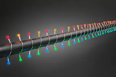 Produktbild von Konstsmide - LED Globelichterkette, runde Dioden, 80 bunte Dioden, 24V Außentrafo, transparentes Kabel; 3691-503
