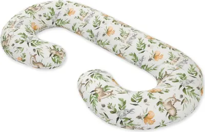 Image de Coussin de grossesse en forme de C vert 115 cm 60 cm housse en coton amovible OEKO-TEX 100 classe I