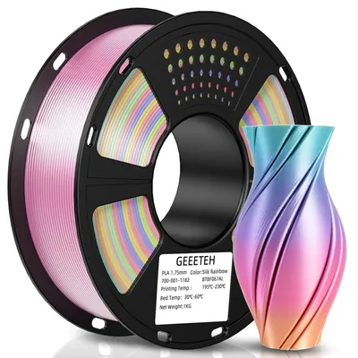 Produktbild von GEEETECH PLA silk Filament 1,75mm,3D Drucker Filament PLA 1kg,Silk Regenbogen