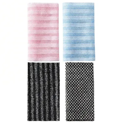 Produktbild von Japanisches Peeling-Badetuch,4PC DRücken massagebürsten-Set,extra langes Peeling-Duschtuch,Körper-und Rückenmassagehandtuch,Duschreinigungszubehör