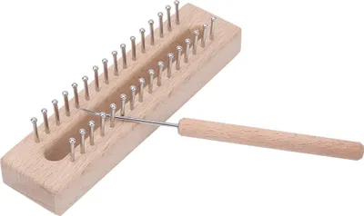 Obrázek produktu pro Obdélníkový pletací tkalcovský stav, dřevěný ruční tkalcovský stav, dětská hračka s háčkem na háčkování na lokti