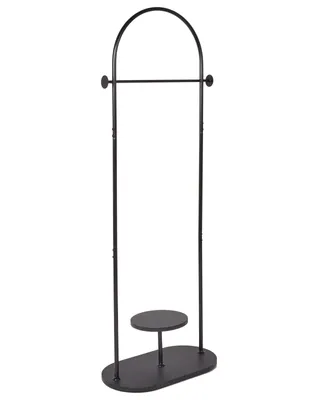 Produktbild von BELIANI Kleiderständer Schwarz Metall 174 cm Hoch Schmal mit Taschenablage Stange Standfuß Freistehend Modern Industrie Design