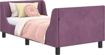 Produktbild von vidaXL Kinderbettgestell mit Kopfteil Lila 80 x 160 cm Samt
