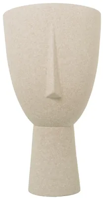 Vase mit Keramiksockel, beige gesprenkelt, 24x46 cm