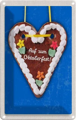 Produktbild von vianmo Blechschild 30x20 cm München  Lebkuchen Herz Feiern Party