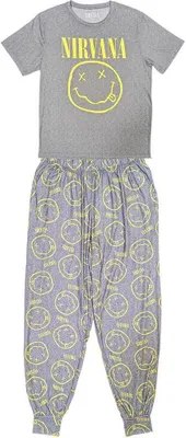 Image de Nirvana - Pyjama pour homme/femme unie RO9827 (M) (Gris/Jaune)