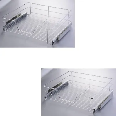 Immagine prodotto di Set di 2 cassetti telescopici Novaliv Cassetto da cucina in acciaio 49x44x14cm Soluzione retrofittabile per maggiore comodità e organizzazione - cassetti telescopici estraibili retrofittabili per la cucina Cassetti da cucina