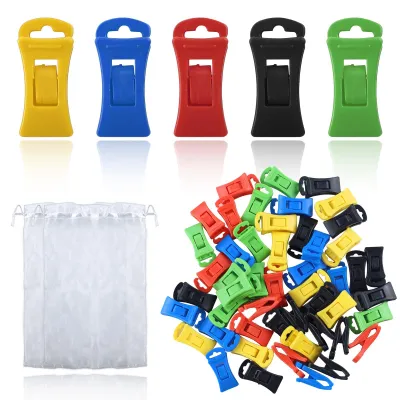 Imagen del producto de Sujetadores para calcetines, 55 unidades, clips de colores, antideslizantes, con gancho, para la ropa