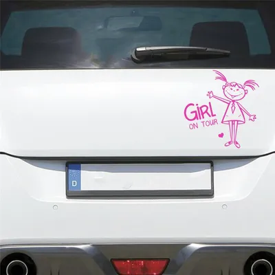 Produktbild von Auto Aufkleber MÄDCHEN an Bord on Tour Board 15x16 cm Pink Sticker Heckscheibenaufkleber