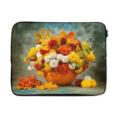 Produktbild von MuchoWow® Laptop Hülle 15 Zoll Blumen - Herbst - Obst Laptoptasche - Laptoptasche - Sleeve - Rundum-Schutz