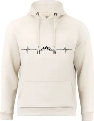 Produktbild von Cotton Prime® Kapuzensweatshirt Pulsschlag Berge M sand