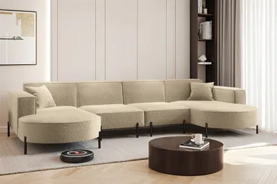Produktbild von Wohnlandschaft U-Form Sofa VALENCIA XL in Stoff Quelle Beige