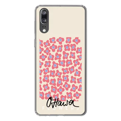 Produktbild von MuchoWow® Handyhülle Schutzhülle Hülle für Huawei P20 Blume - Muster - Rosa Silikon Softcase Handy Hülle - Hardcover