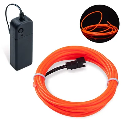 EL-Draht Orange 3M, leuchtend, wasserdicht, 3 Modi, für Deko