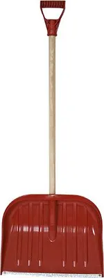 Produktbild von Schneeschieber Snowman D 470x370 mm, Schneeschaufel, PVC, Metallschiene, Schneeräumer, Holzstiel D 100 cm, Farbmix