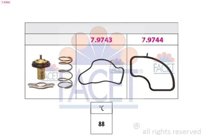 Produktbild von FACET Thermostat Kühlmittel 88°C für ALFA ROMEO GIULIETTA (940) für SUZUKI VITARA (LY) für JEEP Compass (MP, M6) für FIAT DOBLO Kasten/Kombi (263)