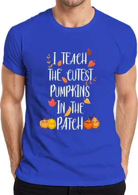 Produktbild von I Teach The Cutest Pumpkins In The Patch Lehrerin Geschenk Herbst Herren T-Shirt, Blau, S