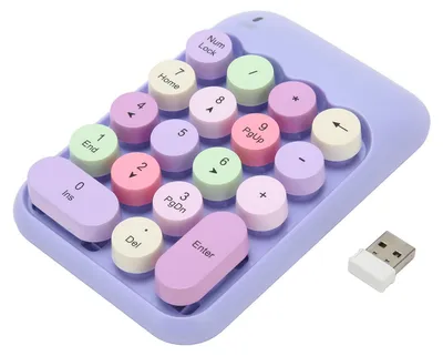 Obrázok produktu pre USB numerická klávesnica, mechanická numerická klávesnica s 18 klávesami, bezdrôtová a s retro dizajnom