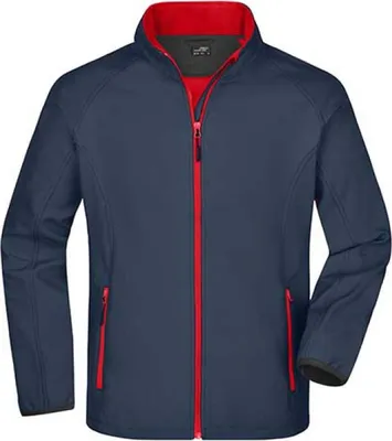 Produktbild von James+Nicholson JN1130 | Herren Promo Softshell Jacket - Farbe: Iron Grey/Red - Größe: XL