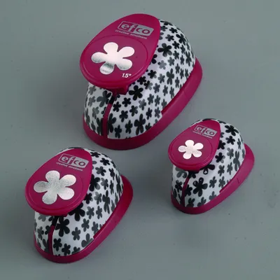 Produktbild von efco Design Stanzer Set Retro Blume 1,6 cm / 2,5 cm / 3,8 cm