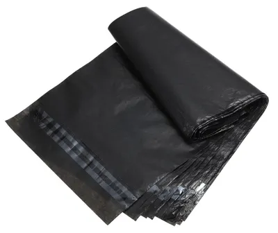 Obrázek produktu pro 350 ks samolepicích plastových obálek | 350 x 450 mm černé obálky se samolepicím uzávěrem | 35 x 45 cm neprůhledné plastové obálky na odesílání oděvů a textilií