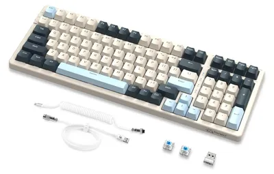Produktbild von × K8 Mechanische 3-Modi-Funktastatur Bluetooth 3 Konnektivitäts modi Blauer Schalter Heidelbeere