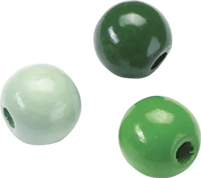 Produktbild von Holzperlen 15mm VE=5x15 Stück grün