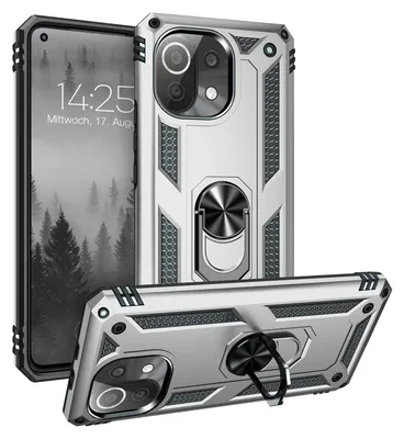 Produktbild von Armor Outdoor Handyhülle für Xiaomi Mi 11 Lite / 11 Lite 5G Handy Panzer Case Cover Schutzhülle Farbe: Silber