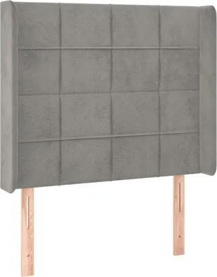 Produktbild von vidaXL Kopfteil mit Ohren Hellgrau 93x16x118/128 cm Samt